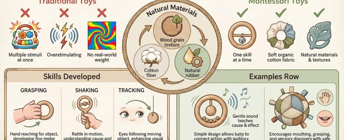 Montessori Toys for 3-6 Month Old: Encouraging Grasping and Exploration