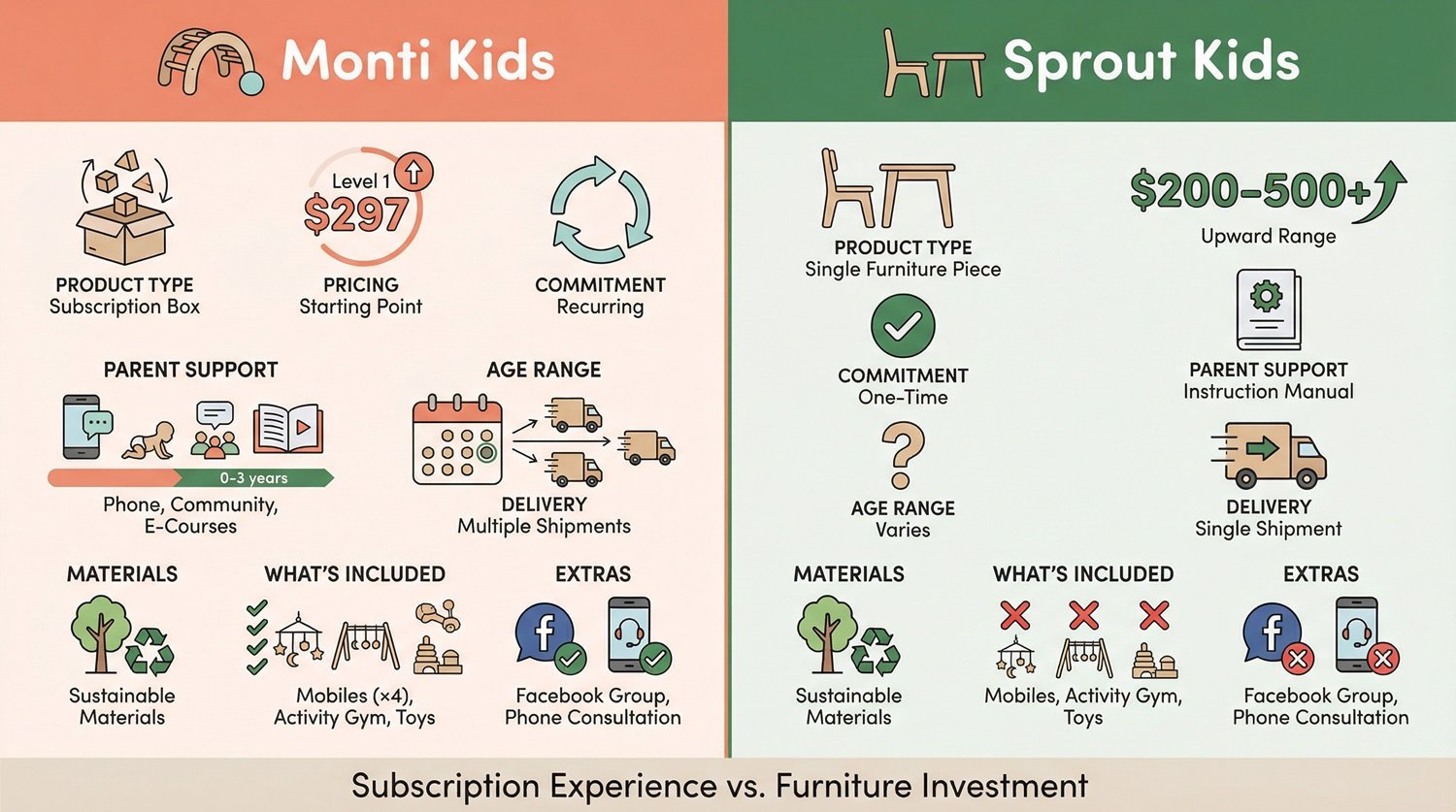 Monti Kids vs. Sprout Kids: A Detailed Comparison for New Parents